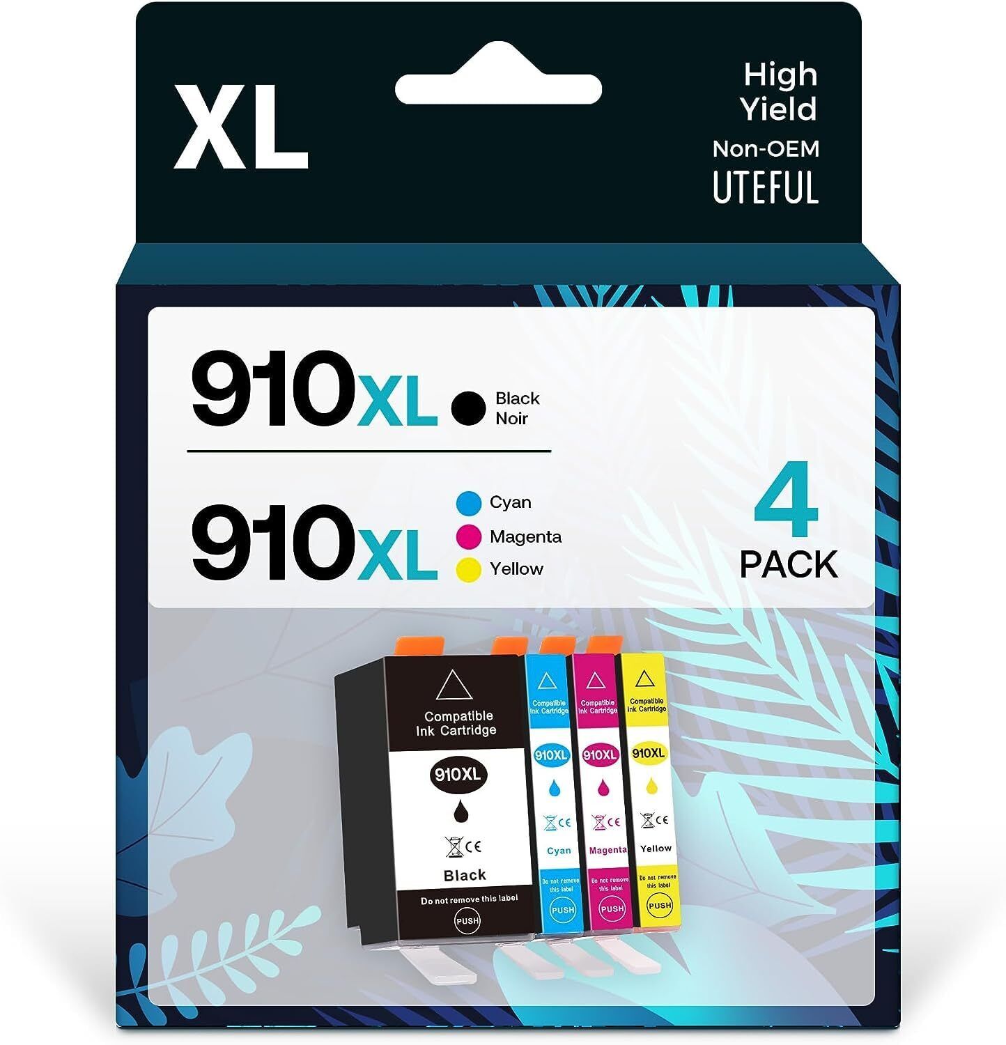 UTEFUL 910XL Ink Cartridges Combo Pack Compatible for HP 910 XL Work with HP ...