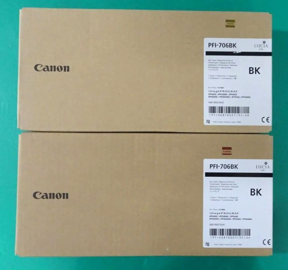 Canon PFI-706BK Black Ink Tank 700ml 2 PCS Genuine OEM Unopened