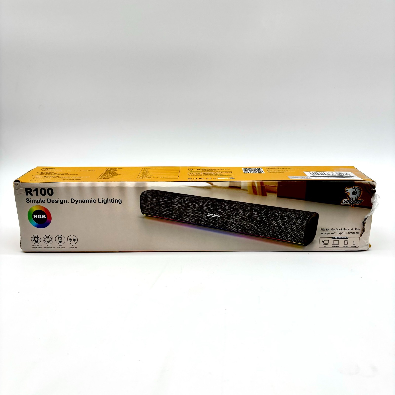 Soulion Wired/Wireless Computer Speaker With RGB Lighting Model R100 