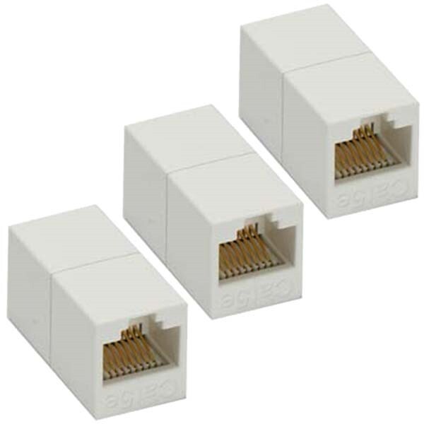 3 Pcs Cat5e RJ45 Network LAN Ethernet Keystone Jack Coupler Cable Joiner White