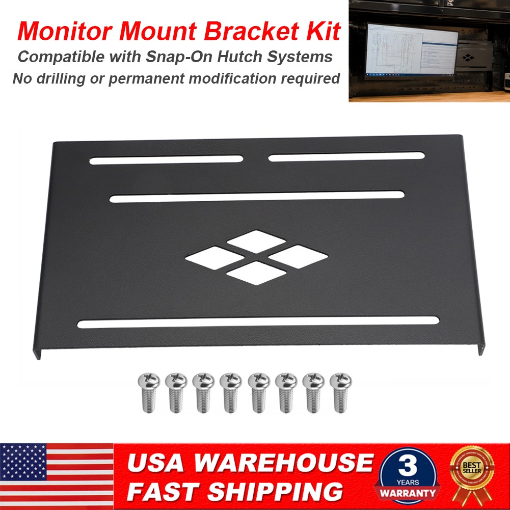 For Snap-On Hutch Monitor Mount VESA 75/100 No Drill Toolbox Workstation Setup