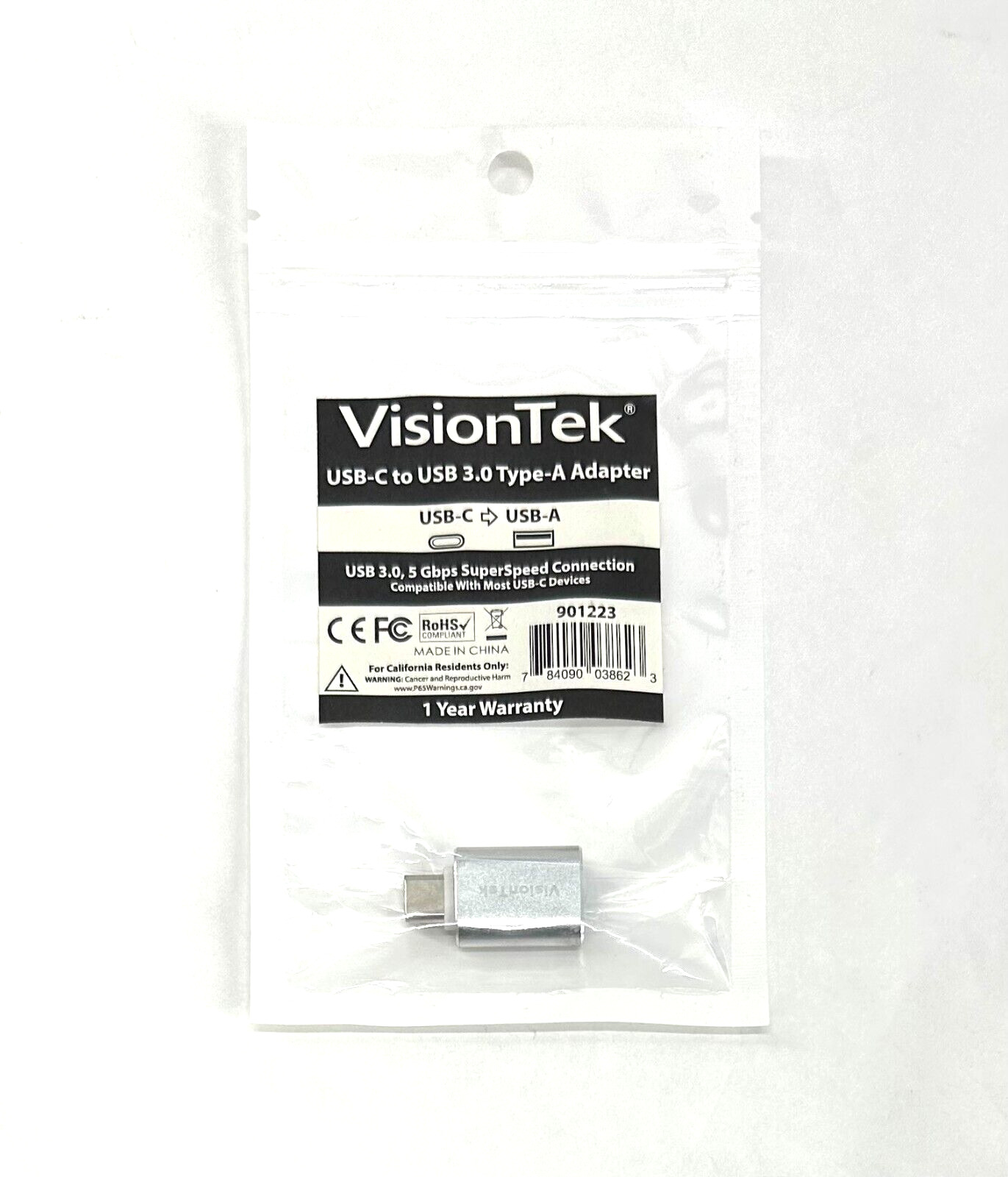 901223 VISIONTEK USB-C to USB 3.0 TYPE-A ADAPTER USB C - USB A new~