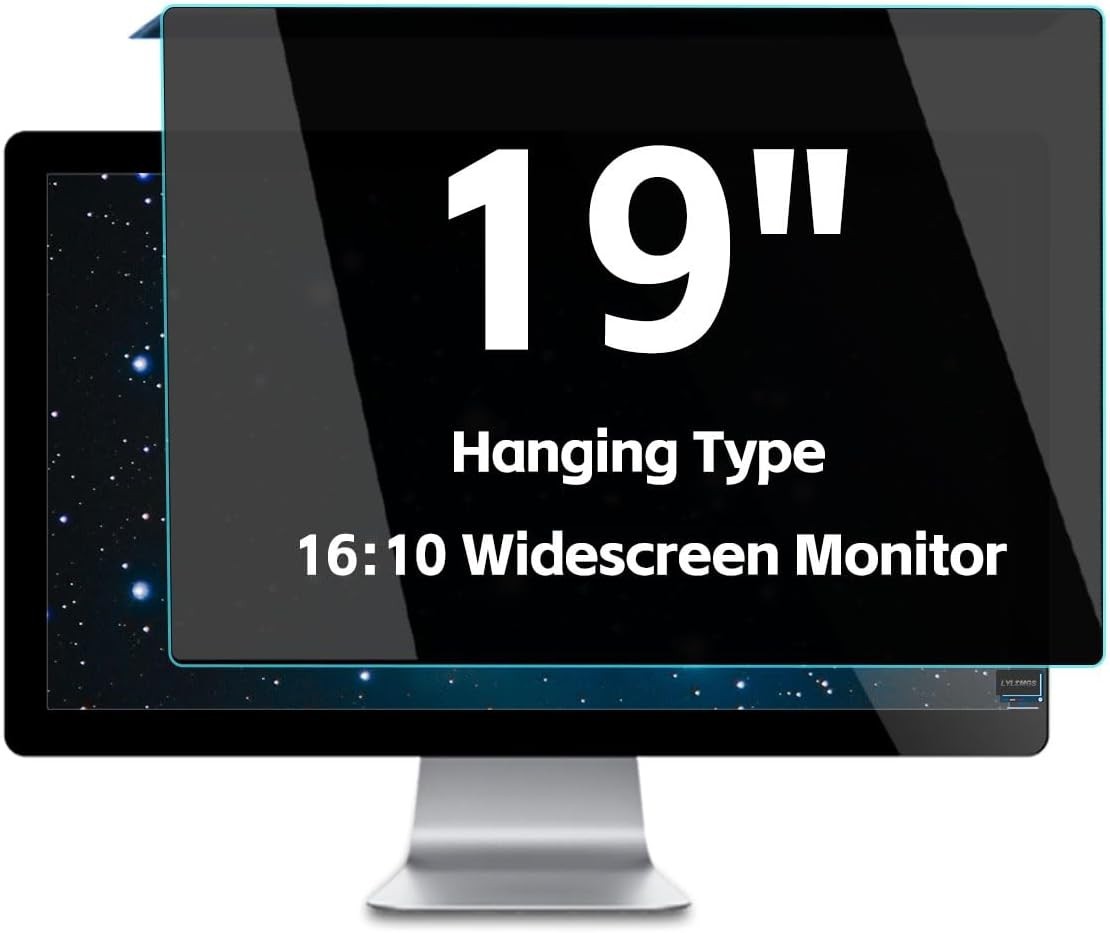 Acrylic Hanging 19 Inch Monitor Computer Privacy Screen Filter 16:10 Anti-glare