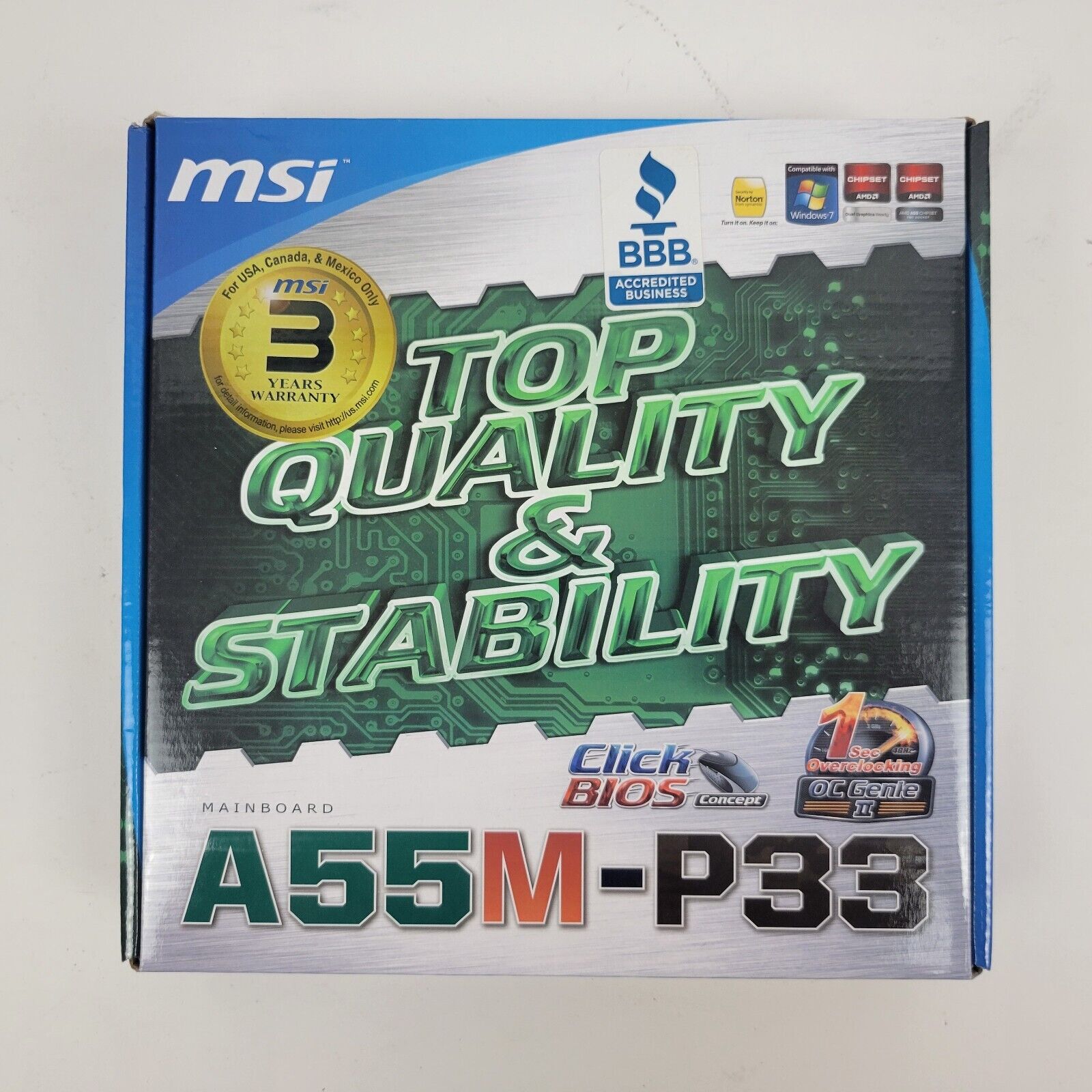 MSI A55M-P33, Socket FM1, AMD  Motherboard
