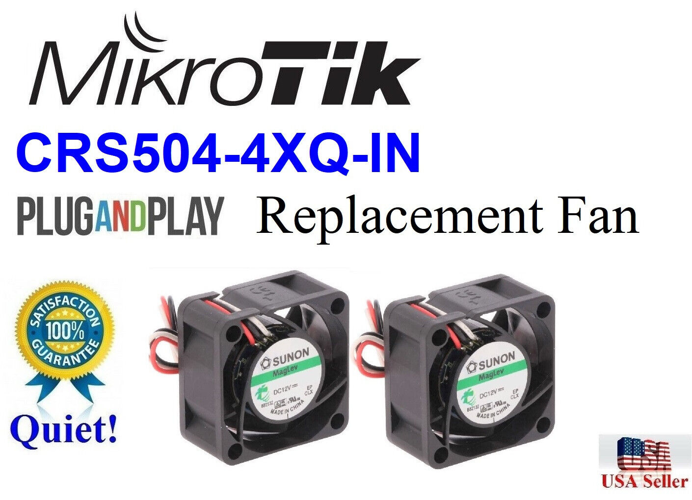 2x Quiet Version Replacement Fans for MikroTik CRS504-4XQ-IN