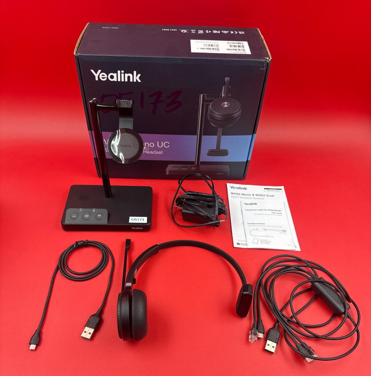 Yealink WH62 DECT Wireless Mono Headset 1308005C ❤️️✅❤️✅❤️️ NEW
