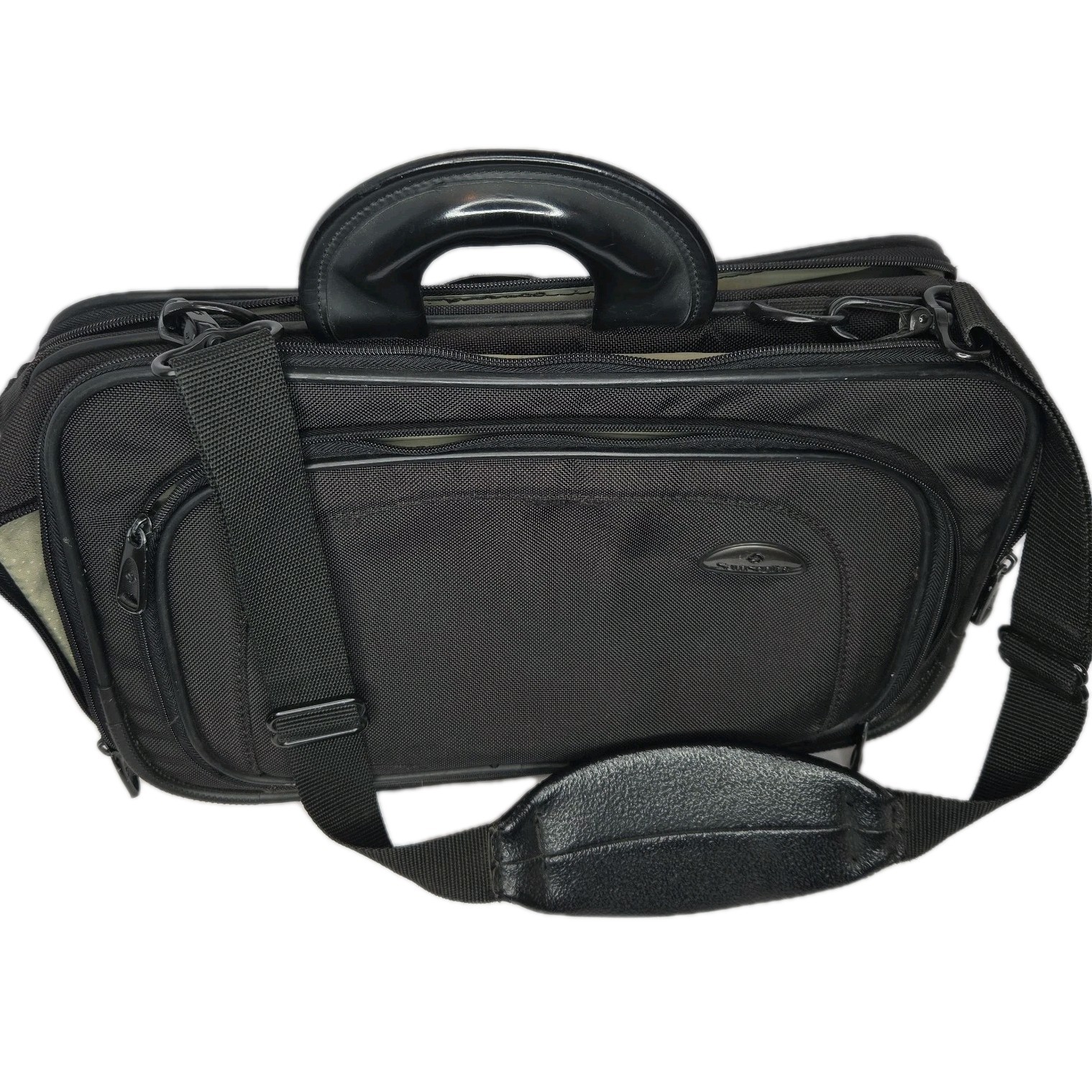 Vintage Samsonite Lap-Top Bag Black Day Travel Carry On Bag Strap 19 Inch X 12