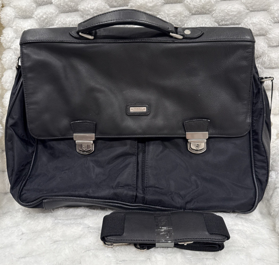 American Leathersmith NWOT Black Laptop Briefcase Messenger Bag Shoulder Strap