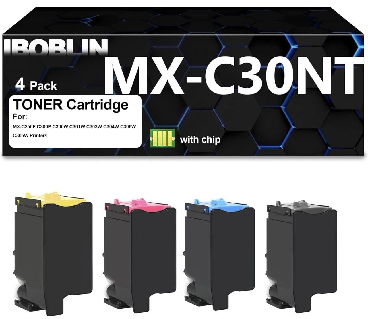MX-C30NT 4 Pack Toner Compatible MX-C30NT-M MX-C30NT-C MX-C30NT-Y MX-C30NT-B