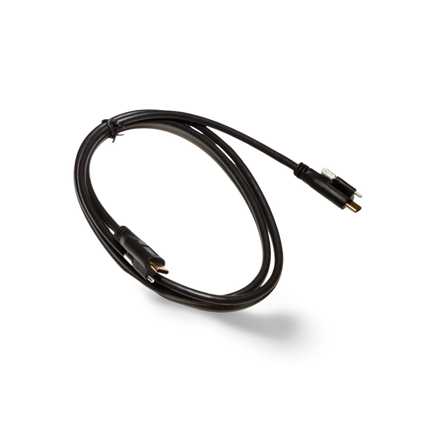 3ft USB 3.1 Type C to Type C Cable Single Screw Lock Male 10Gbps - Black