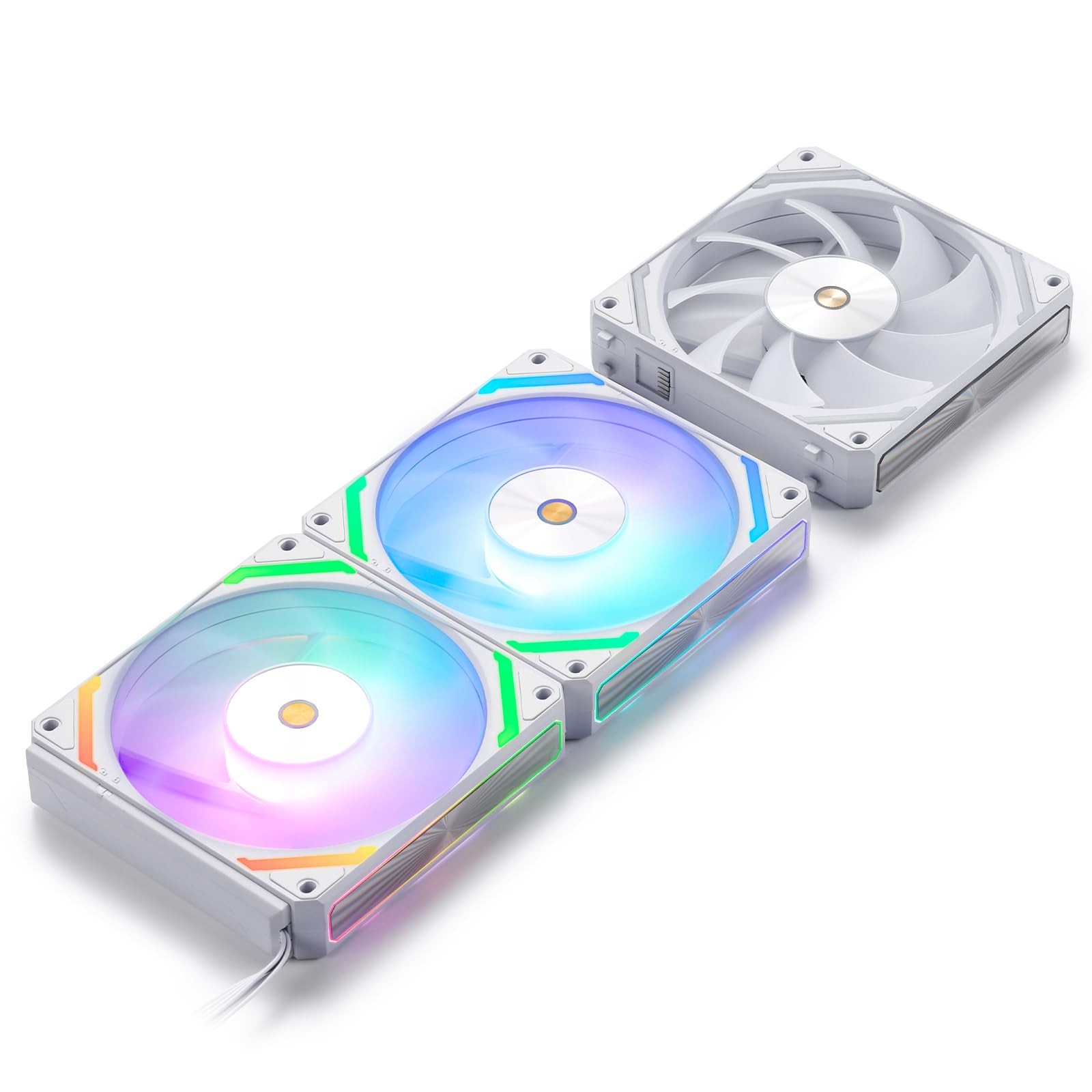 CF-121D 120mm PC Case Fan, Daisy-Chain Connection, 5V 3Pin ARGB Lighting, 4 P...