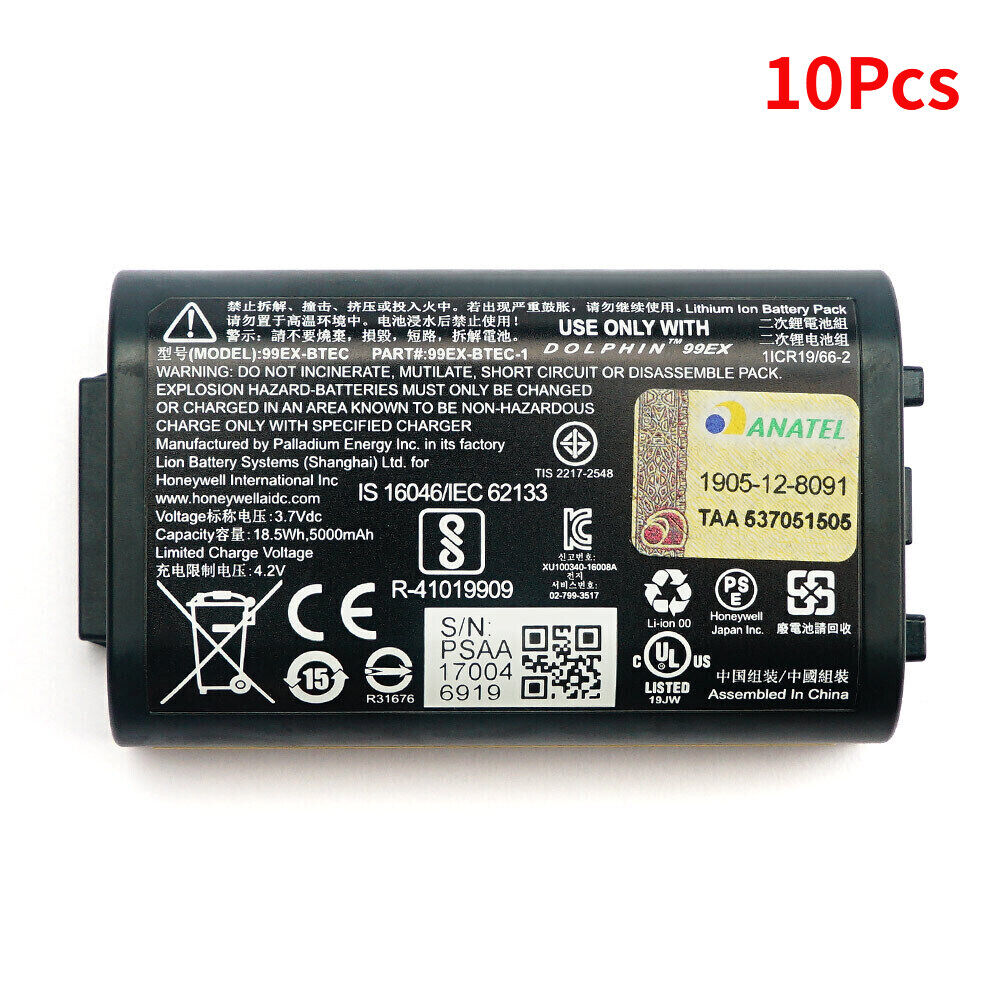 10Pcs Battery For Honeywell Dolphin 99EX 99GX 99EXL03-00612XEH Computer Battery