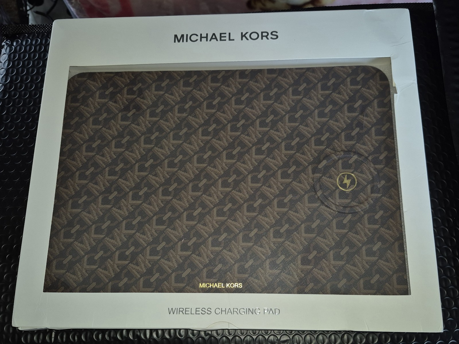 Michael Kors Empire Signature Logo Wireless Charging Mouse Pad NEW