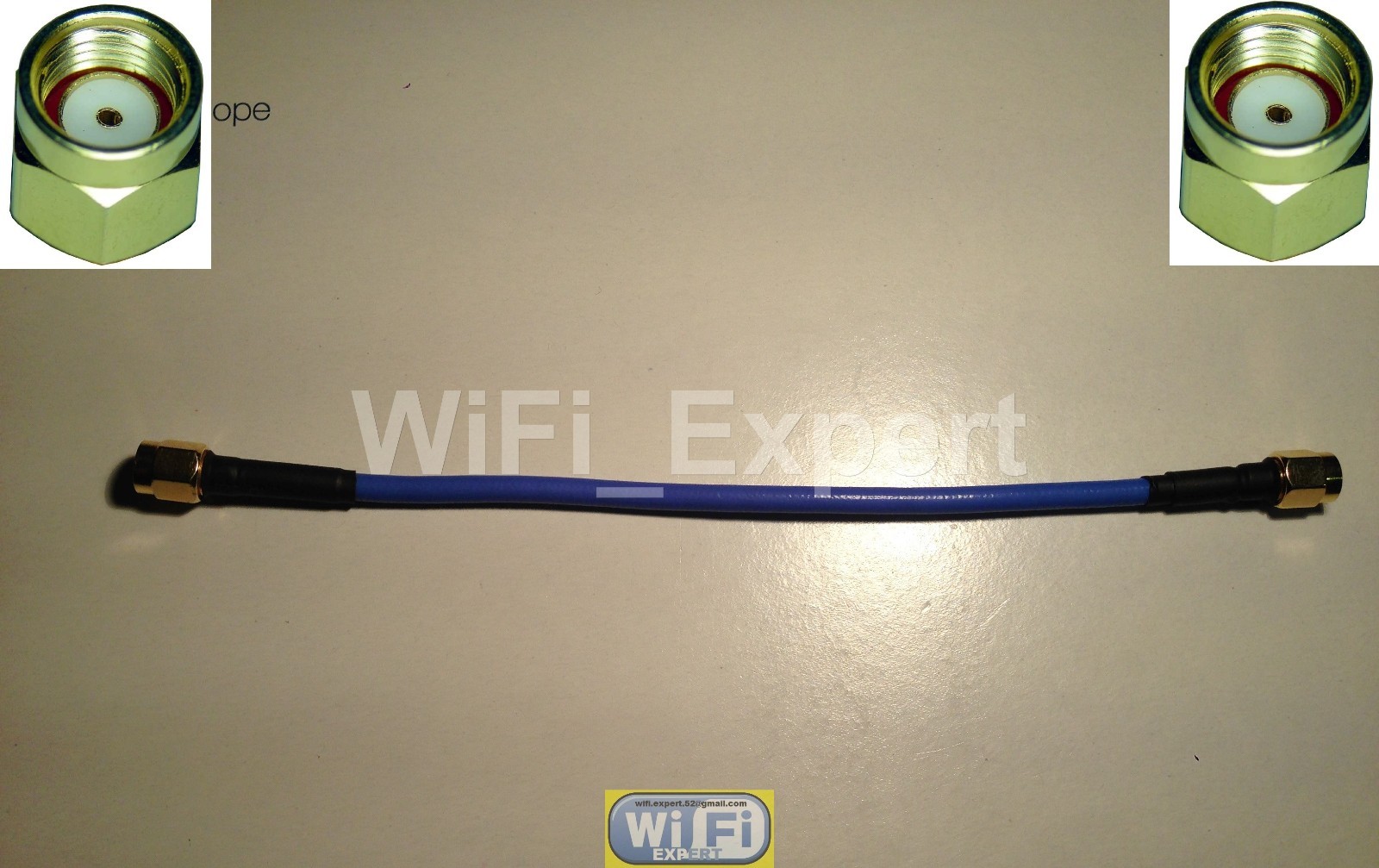 1 x RP-SMA Male to RP SMA Male STRAIGHT RG405 BLUE JACKET CABLE 4-36 INCH USA
