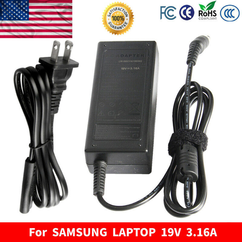19V Ac Adapter Charger For Samsung Laptop NP365E5C NP470R5E Power Supply Cord