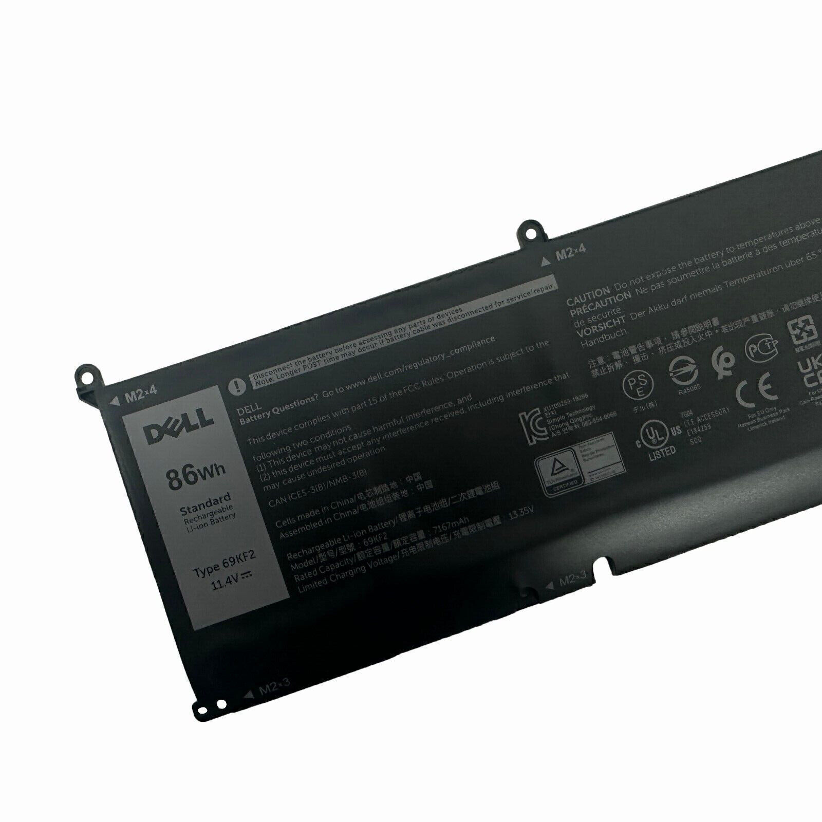 Genuine 86Wh 69KF2 Battery For Dell XPS 15 9500 9510 9520 Alienware M15 R3 R4 R5