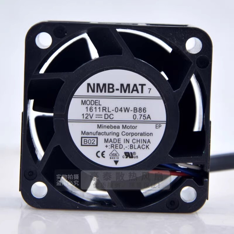 NMB 1611RL-04W-B86 4028 DC12V 0.75A 4CM 4-Wire Server Cooling Fan