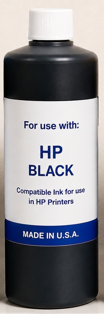1,000 ML BLACK PIGMENT INK FOR HP DESKJET PRINTER UNIVERSAL INK 1 LITER BOTTLE