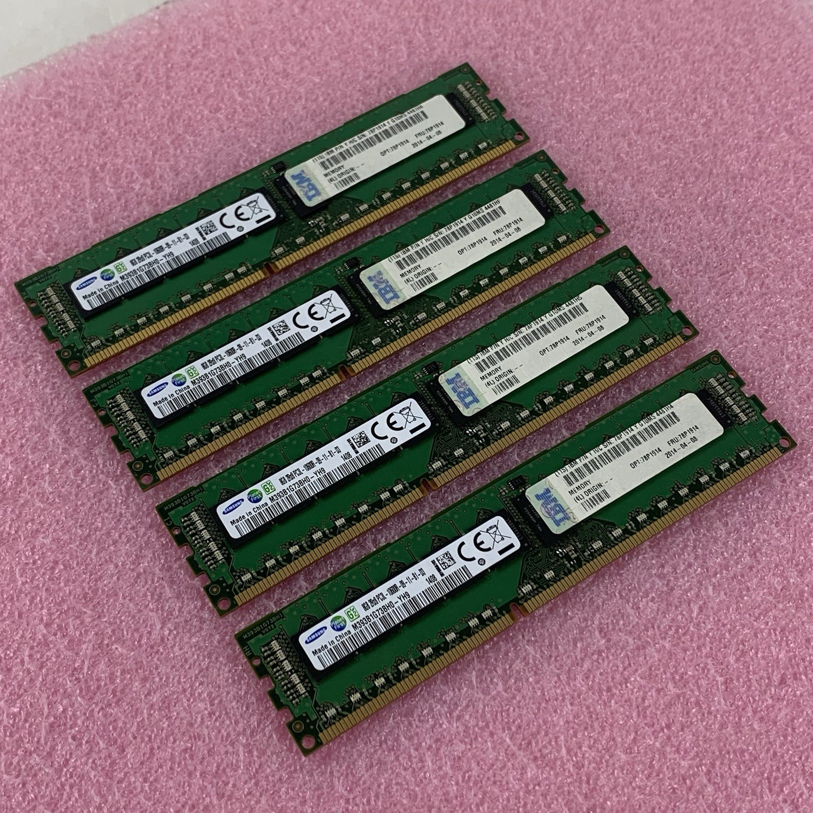 Samsung M393B1G73BH0-YH9 8 GB 2RX8 PC3L 2Rx8 Server Ram Lot of 4x 32 GB Total