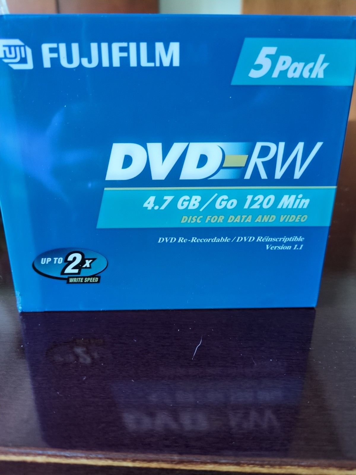 FujiFilm DVD-RW 2x 120 Min 4.7 GB 5 Pack Discs SEALED