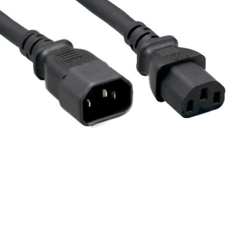 Lot 10 pcs AC Power Extension Cord Cable IEC-60320 C13 to C14 18AWG 10A 250V SVT