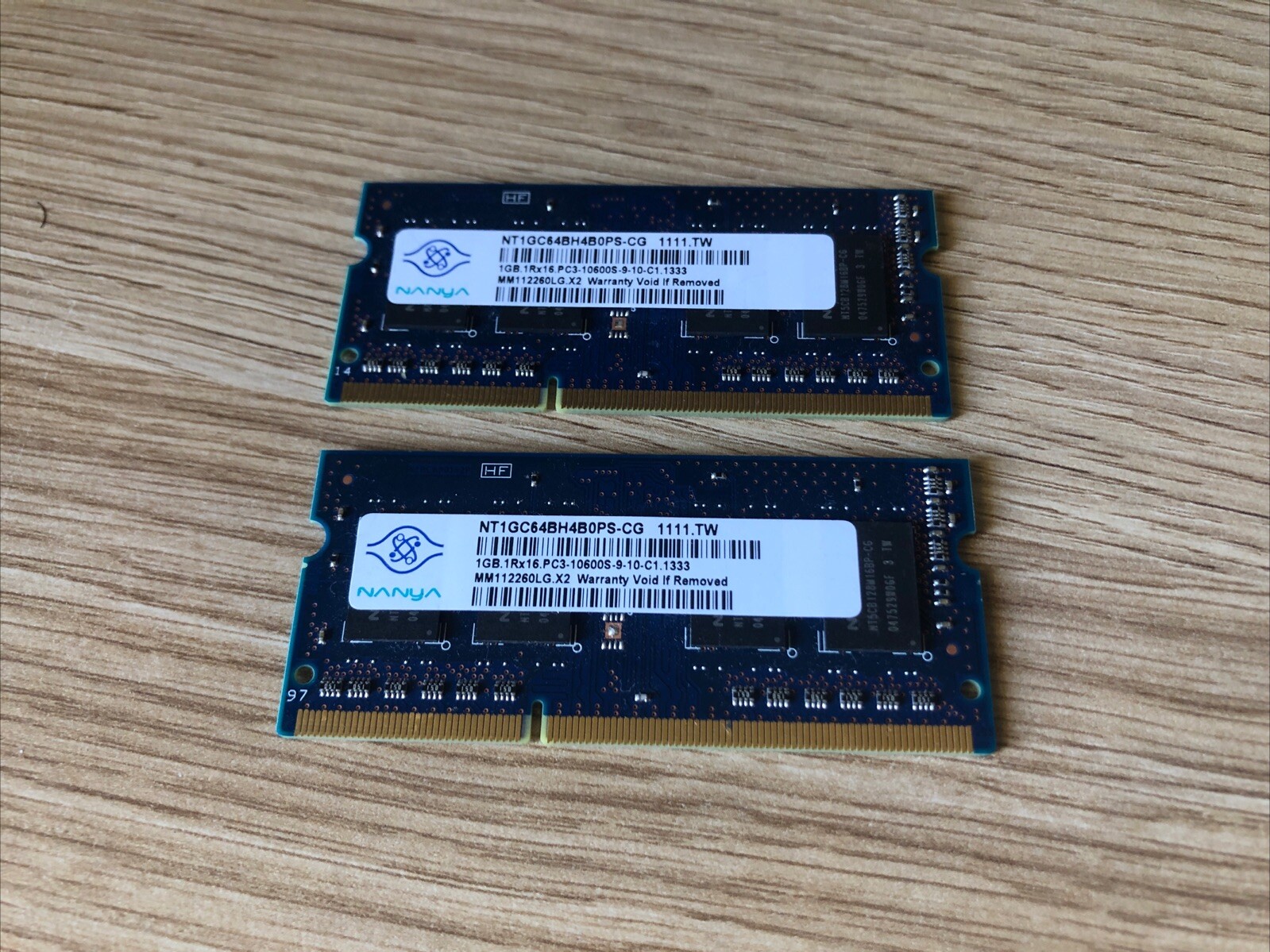 2GB ( 2X 1GB Ram ) Nanya 1RX16 PC3-10600S DDR3 For Laptop Memory Ram .