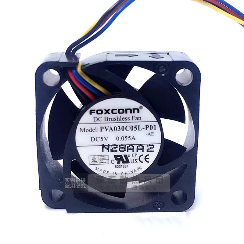 Foxconn PVA030C05L-P01 3010 5V 0.055A 3CM 4-Wire Silent Cooling Fan