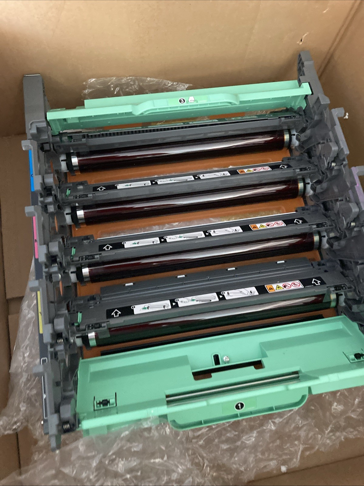 READ DESC. Brother Genuine-Drum Unit DR-310CL B,C,M,Y has A ding