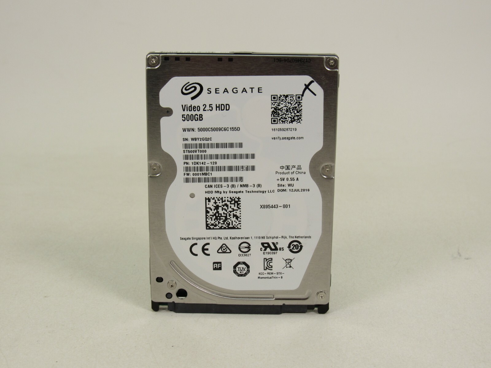 Seagate 500GB Video 2.5" SATA HDD DRIVE DISK ST500VT000 1DK142-120 *AS IS*