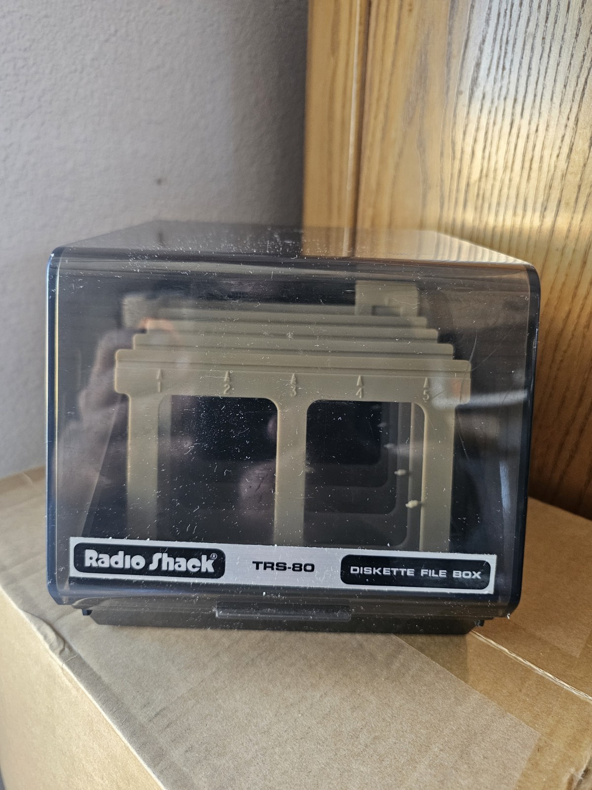 Radio Shack TRS-80 Diskette File Box - Black - Floppy Disk File Box Vintage