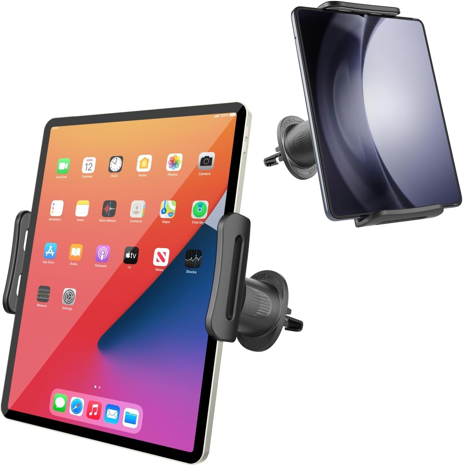 SkyTitan for iPad Car Mount Air Vent Tablet Holder Upgraded Metal Hook Black