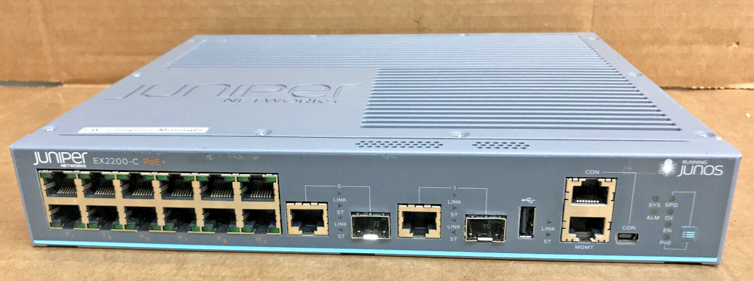 JUNIPER NETWORKS EX2200-C-12P-2G 12-PORT PoE+ COMPACT ETHERNET SWITCH