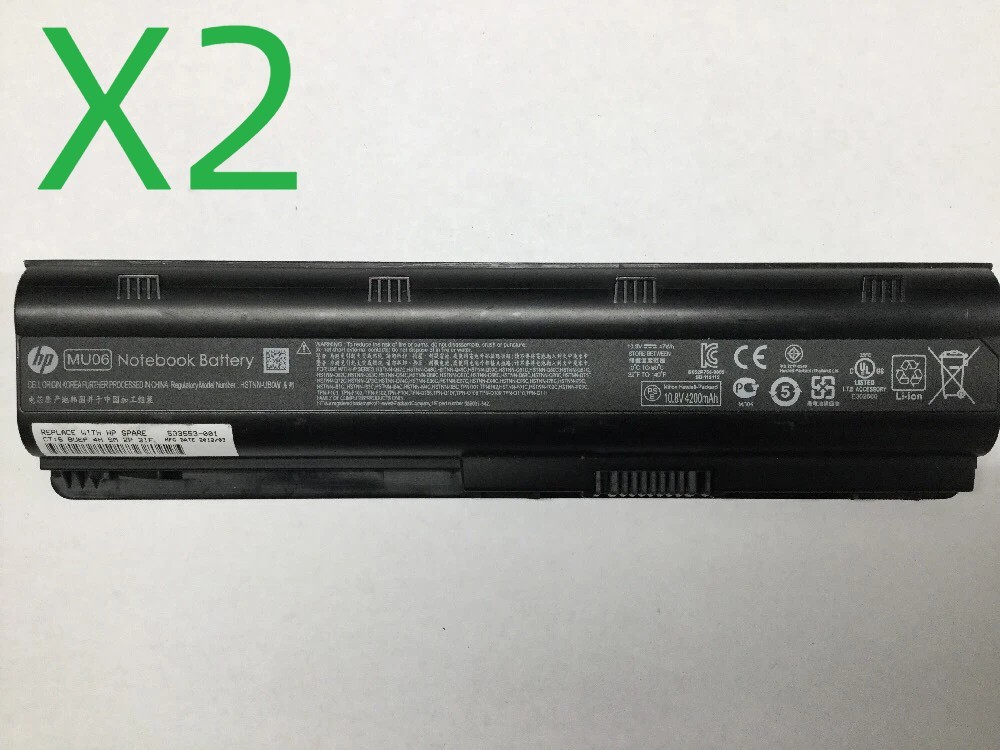 LOT OF2 HP Laptop Battery MU06 593553-001 593554-001 CQ32 CQ42 CQ43 dm4 g4 g6 g7