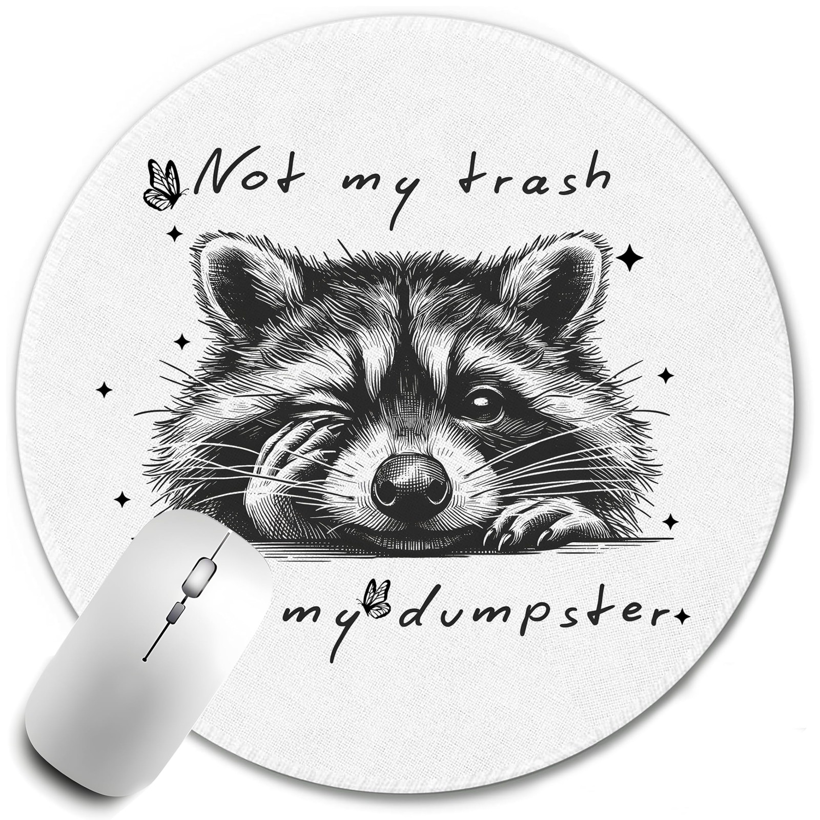 Funny Raccoon Mouse Pad Aesthetic Not My Trash Themed Computers Laptop Desk