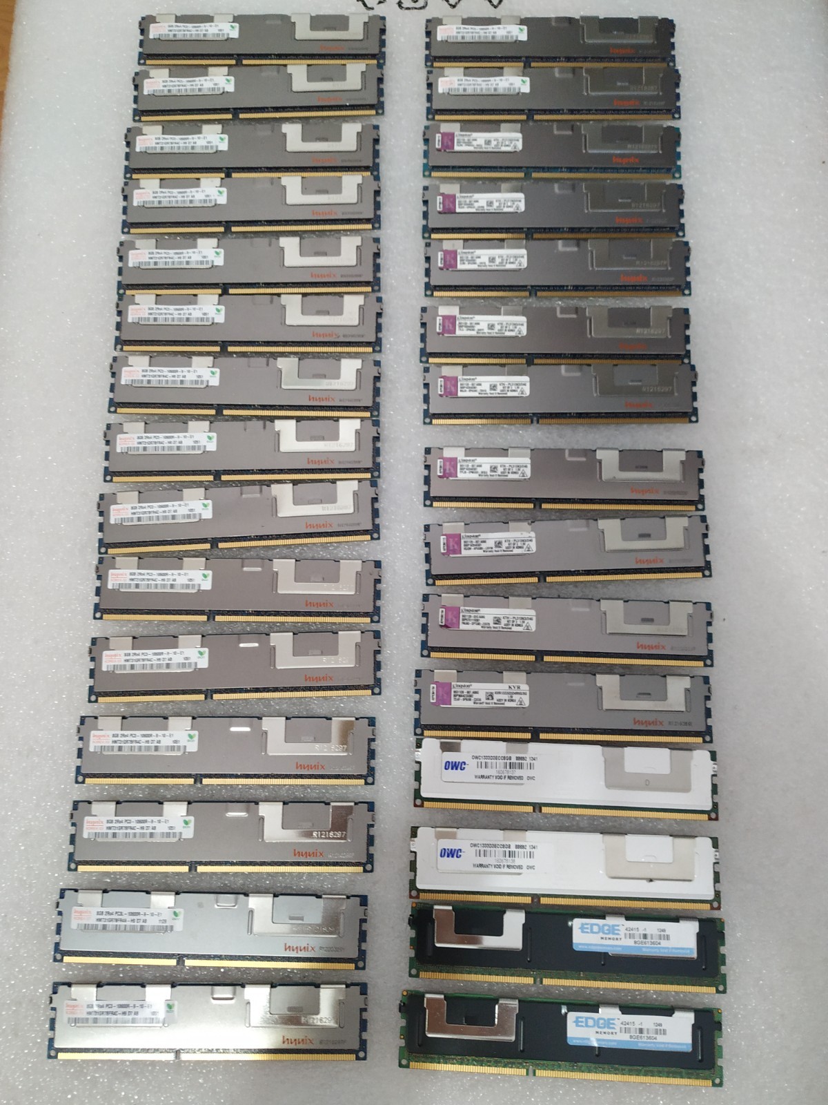 Lot of 30 Mixed Brand DDR3 8GB 2RX4 PC3- 10600R  ECC Server Memory Ram