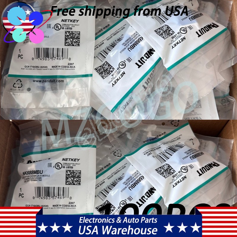 (Box of 100) NEW For Panduit NetKey NK688MBU Cat6 Keystone Jack Blue Module