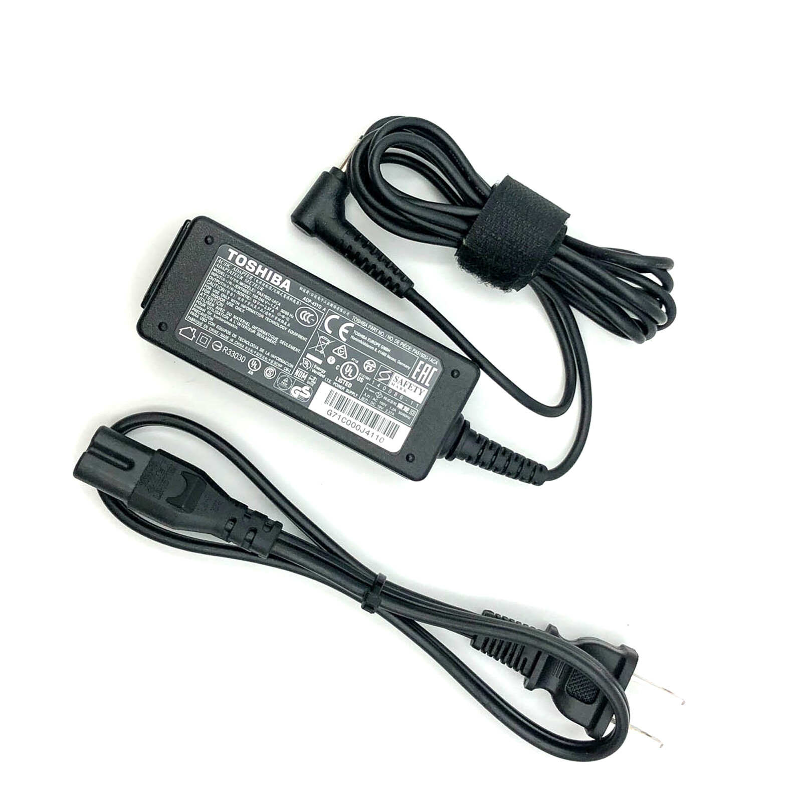 Genuine Toshiba PA5192U-1ACA Power Supply AC Adapter 19V 2.37A 45W OEM