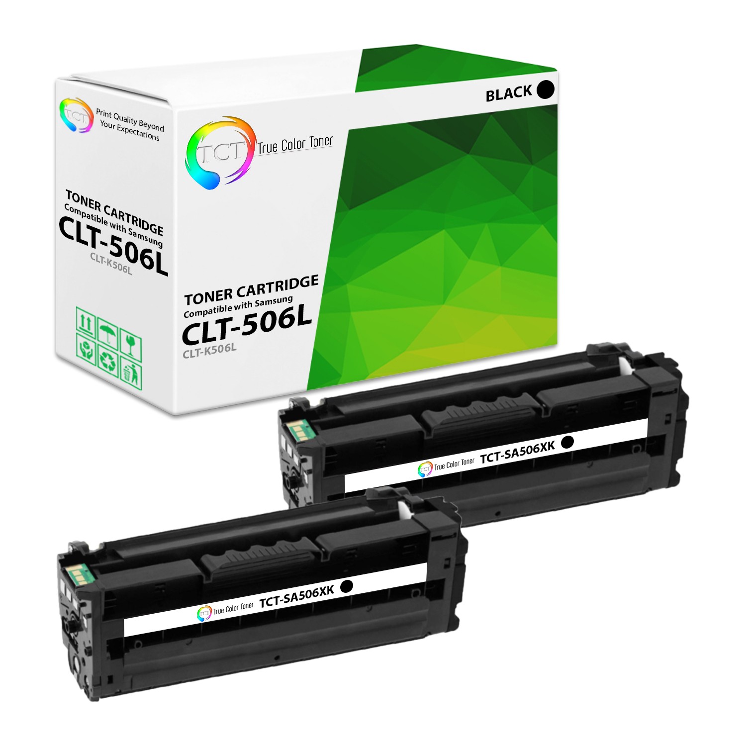 TCT 2PK CLT-K506L Black Toner Cartridge Set For Samsung CLP-680 CLX-6260 series