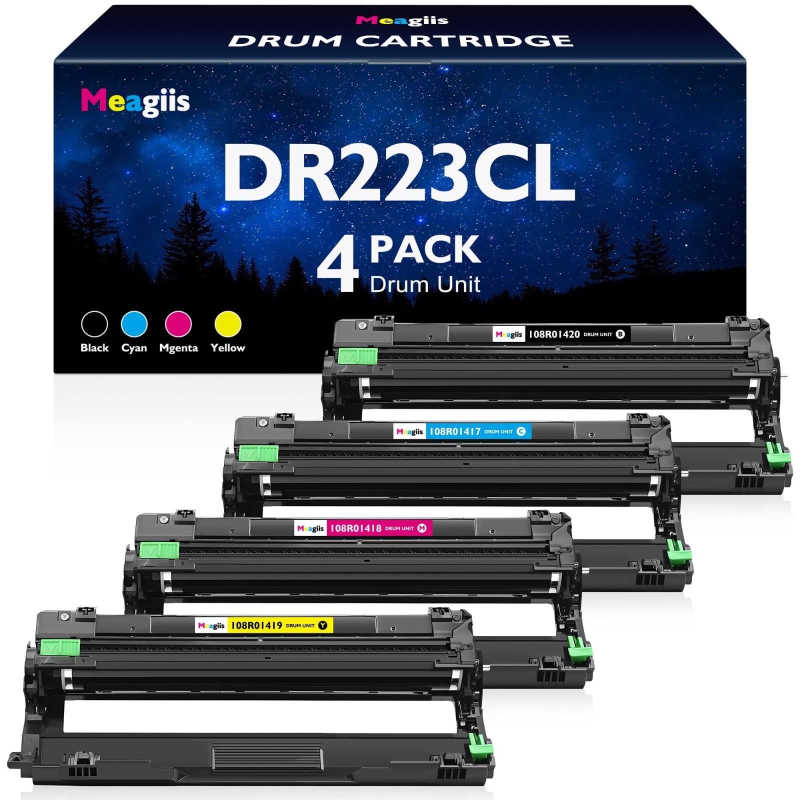 BROTHER DR-223CL DRUM UNIT SET - 18,000 PAGES - SEALED BAGS