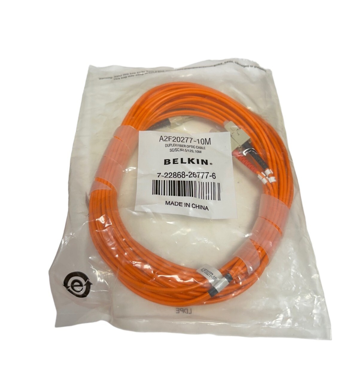 New Belkin A2F20277-10M Duplex Fiber Optic Cable 10M 🔥Fast Shipping🔥