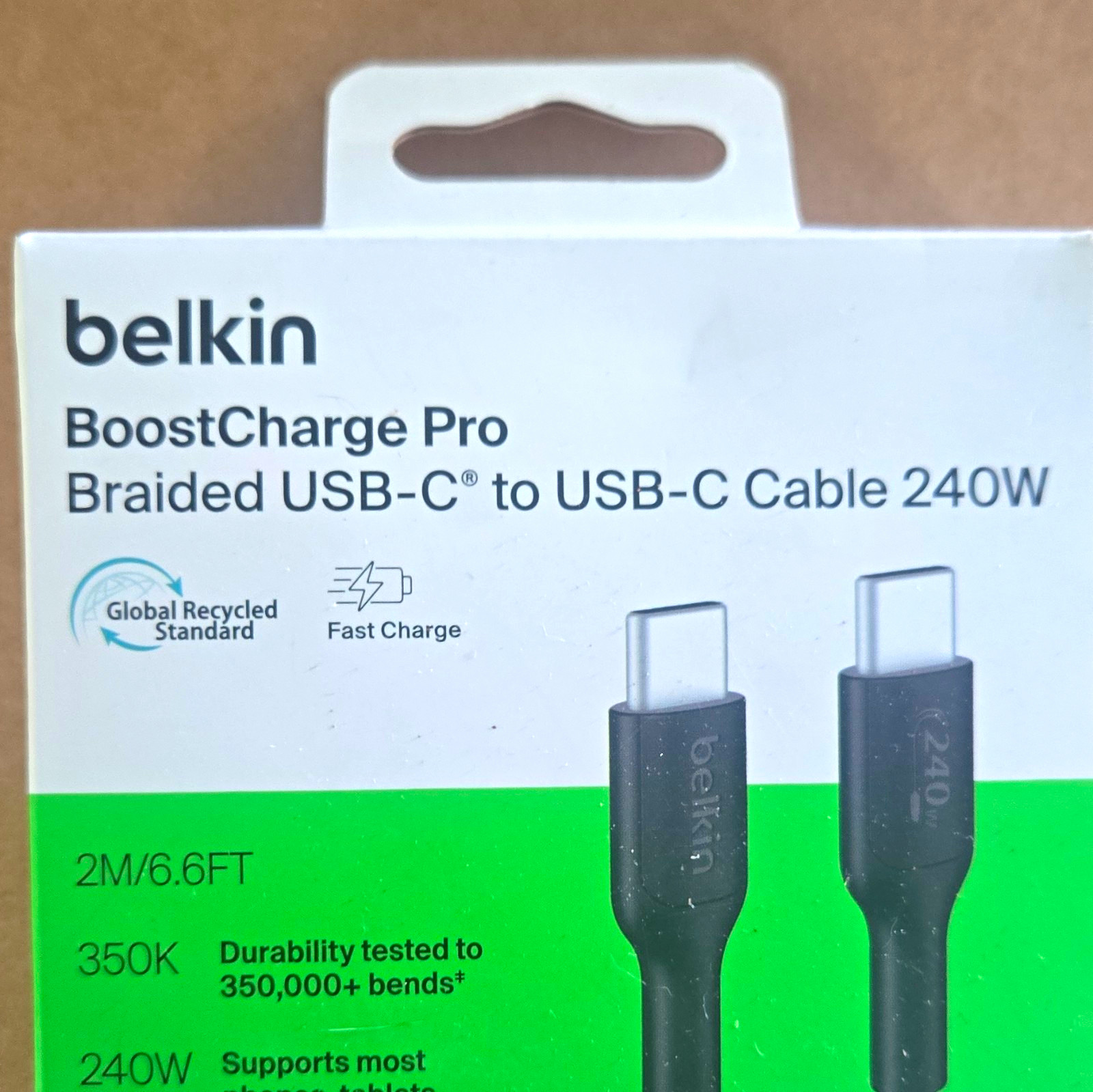 Belkin BoostCharge Pro Braided USB-C to USB-C 240W Fast Charge Cable 2m Black