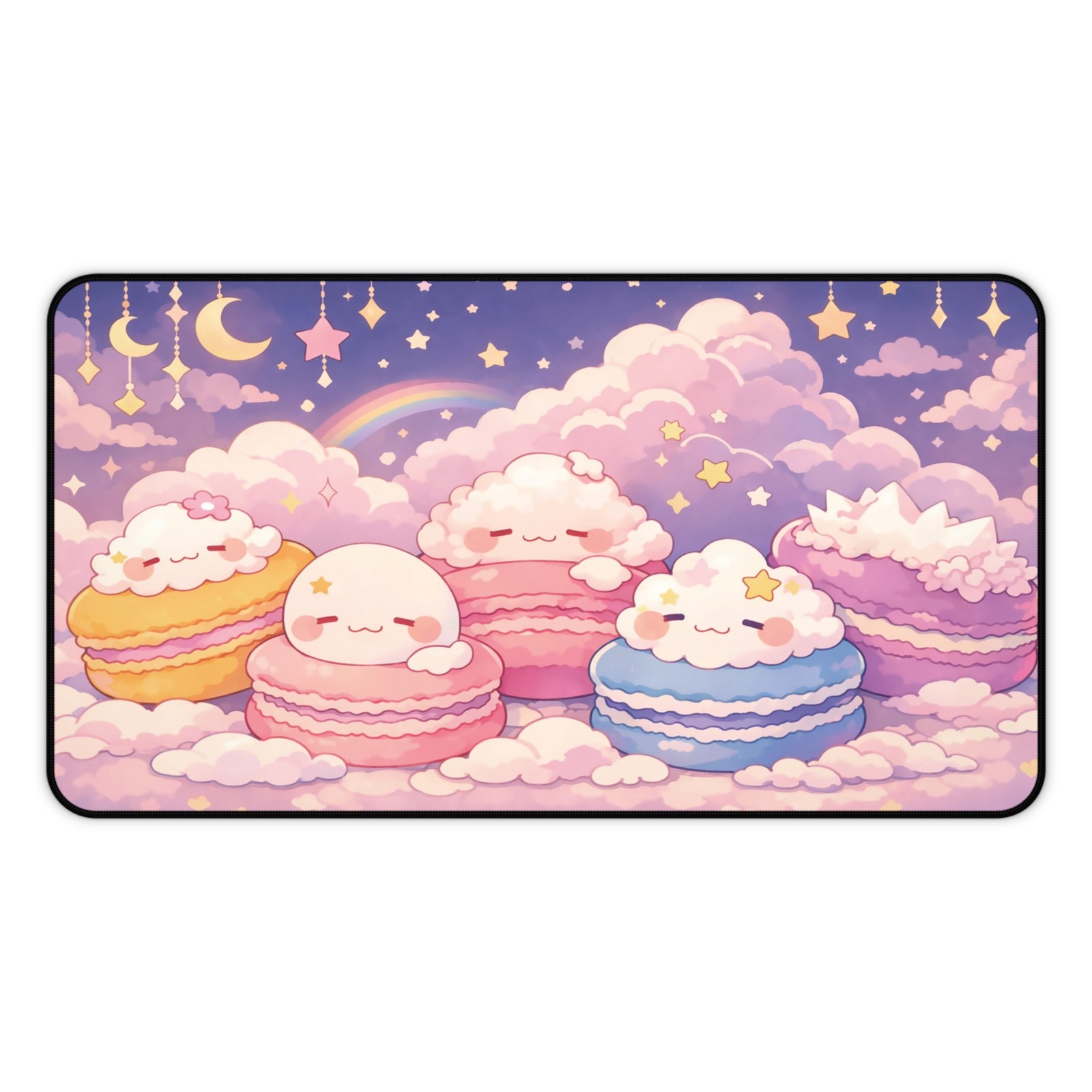 Kawaii Cloud Macaron Desk Mat Cute Pastel Mouse Pad Large Desk Pad