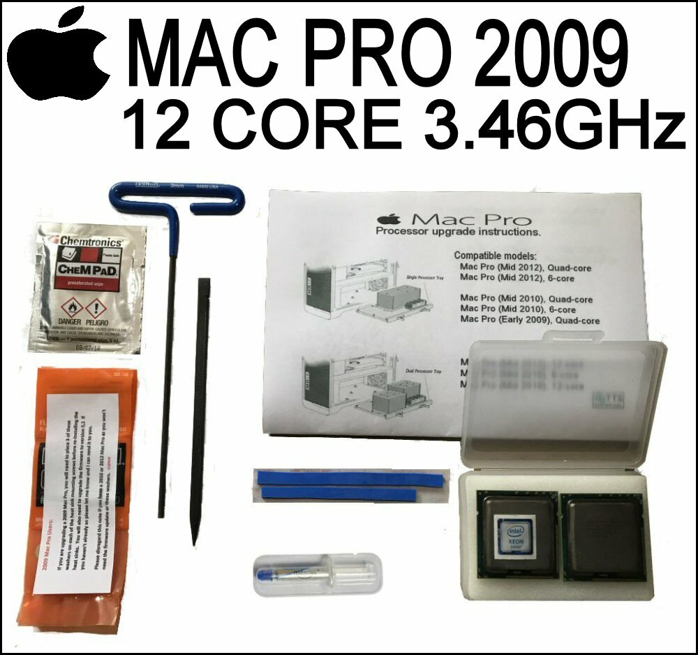 12 Core Early 2009 Apple Mac Pro X5690 x2 3.46GHz  CPUs 5,1 4,1 Twelve Processor