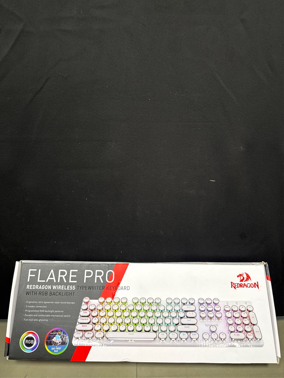 Redragon K710 Wireless Typewriter Mechanical Gaming Keyboard, Bluetooth/2.4Ghz 1