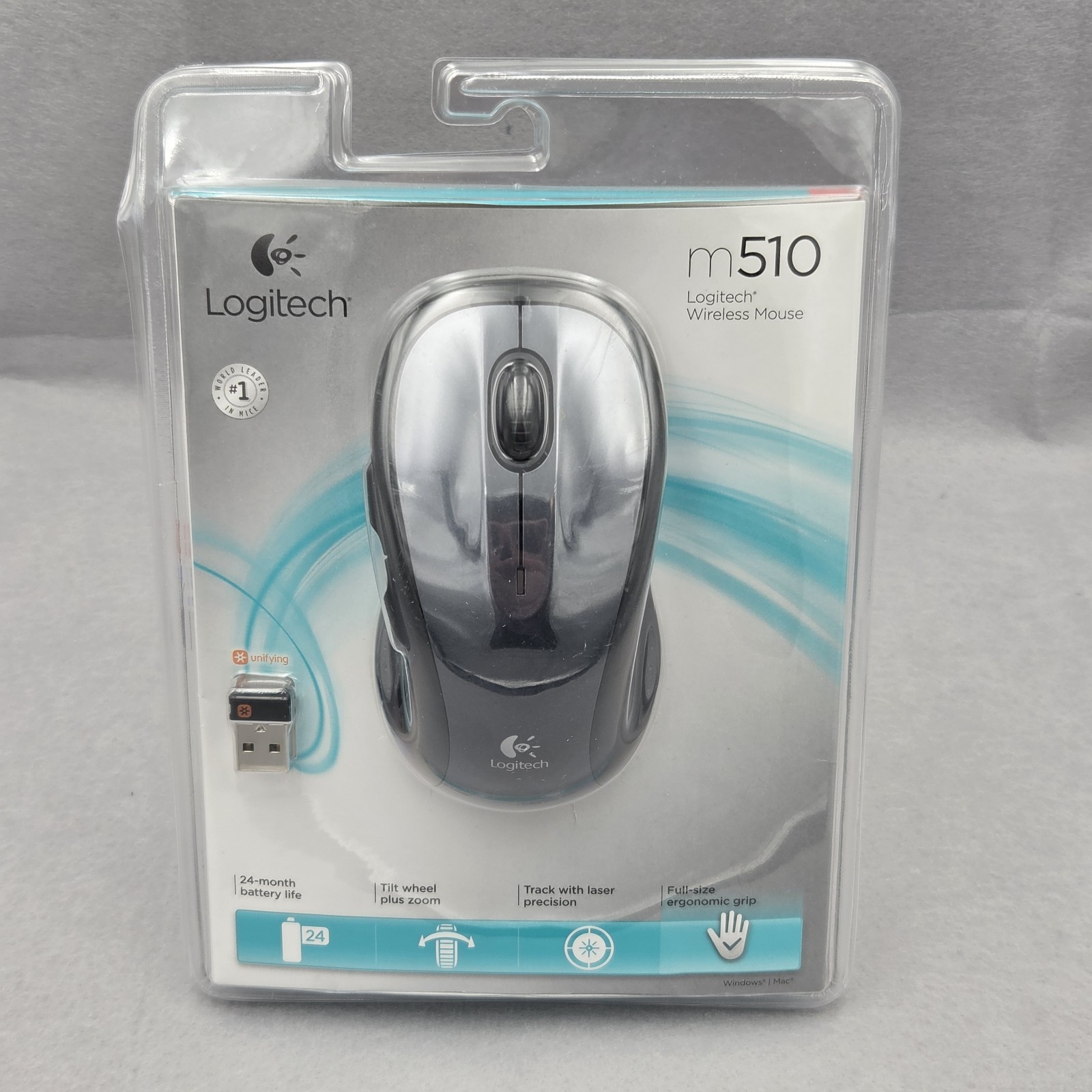 Logitech M510 BLK Wireless Optical Laser Precision Mouse Windows/Mac New Sealed