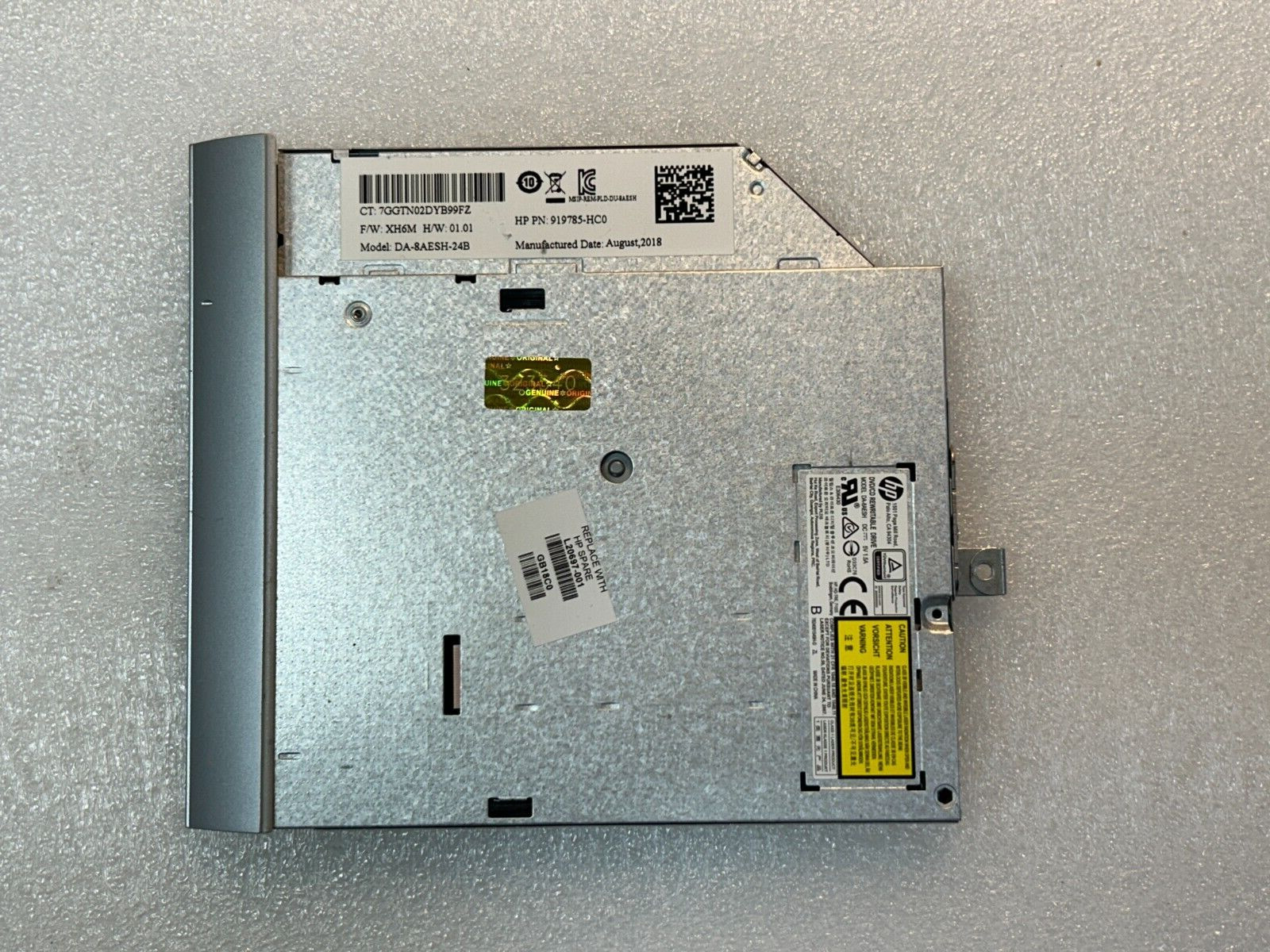 L20697-001 DA-8AESH-24B OEM DVD DRIVE W/BEZEL for HP ENVY 17 17M-BW0013DX Tested