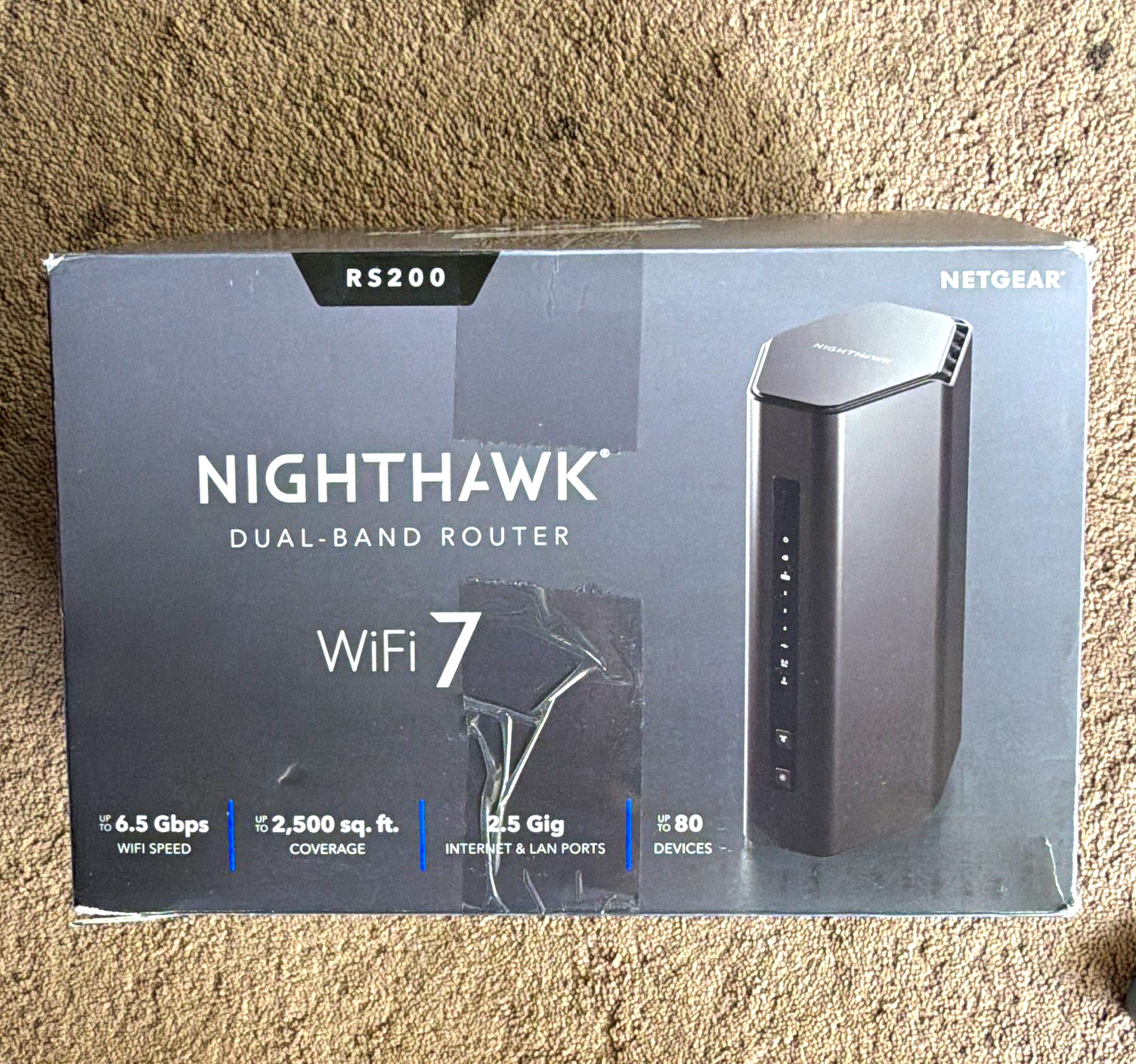 NETGEAR Nighthawk RS200 WiFi 7 Dual-Band Router 6.5 Gbps 4-Port Black