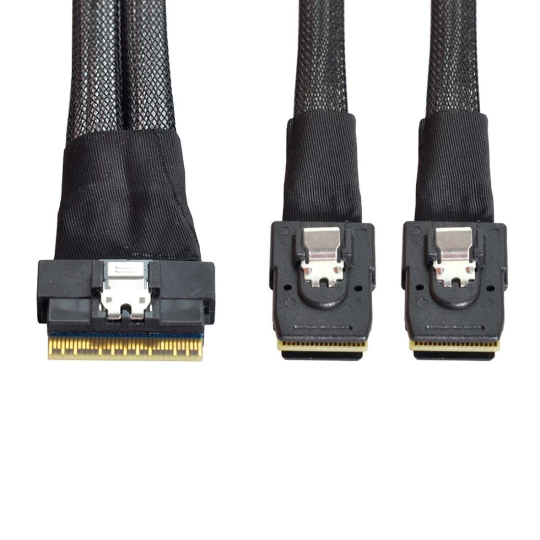 CY SFF-8654 8i 74Pin PCI-E Ultraport Slimline SAS Slim 4.0 to Dual SFF-8087 M...