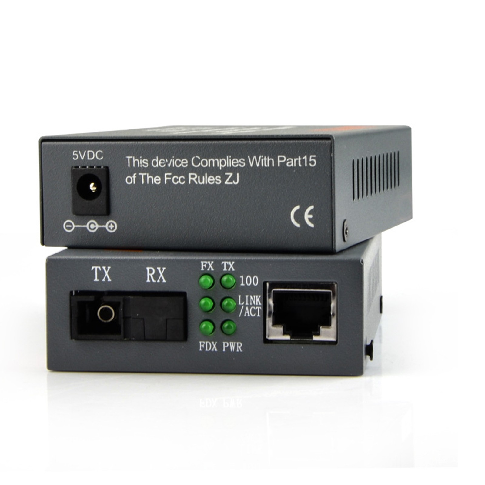 1 Pair Fiber Media Converter Adapter 10/100M SM Single Fiber SC Port 25KM a