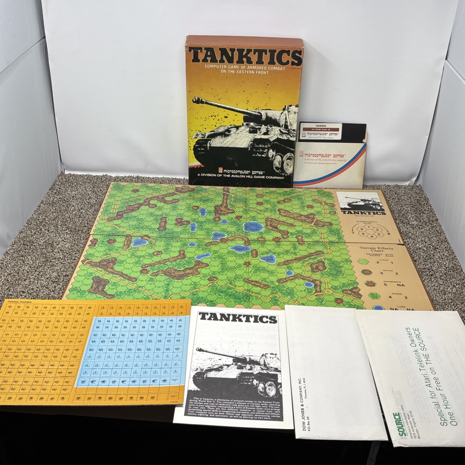 VINTAGE Tanktics by Avalon Hill Micro-Computer Games Atari 400/800 5.25"
